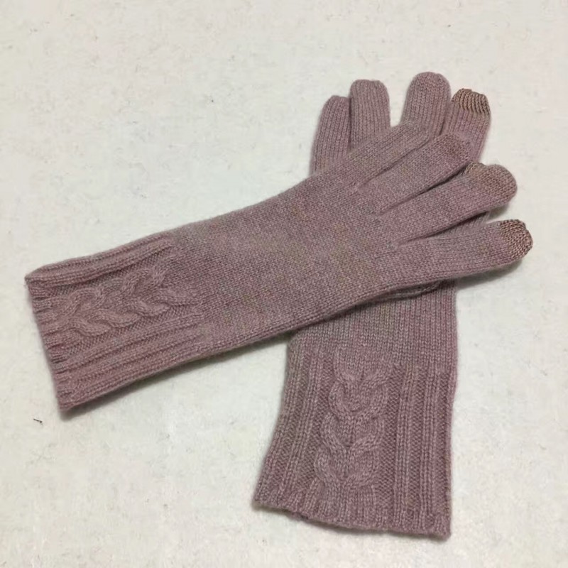 Pure Cashmere Glove Wine Black Winter Fashional Glove